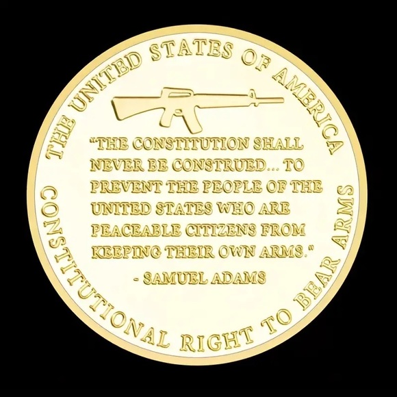 🇺🇸2nd Amendment Right To Bear Arms Samuel Adams Encased Gold Collector Coin! - Picture 6 of 8